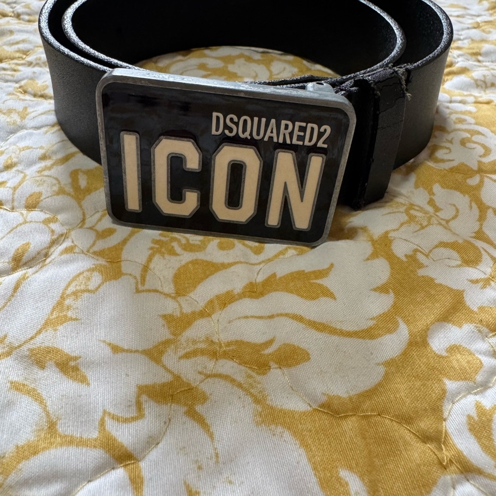 DSQUARED2 Black and Silver Icon Belt